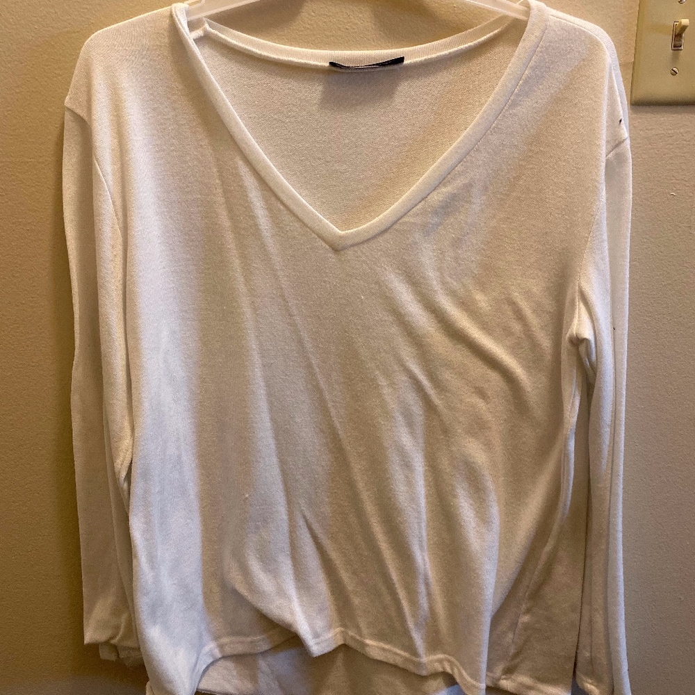 White Long Sleeve Flowing Top